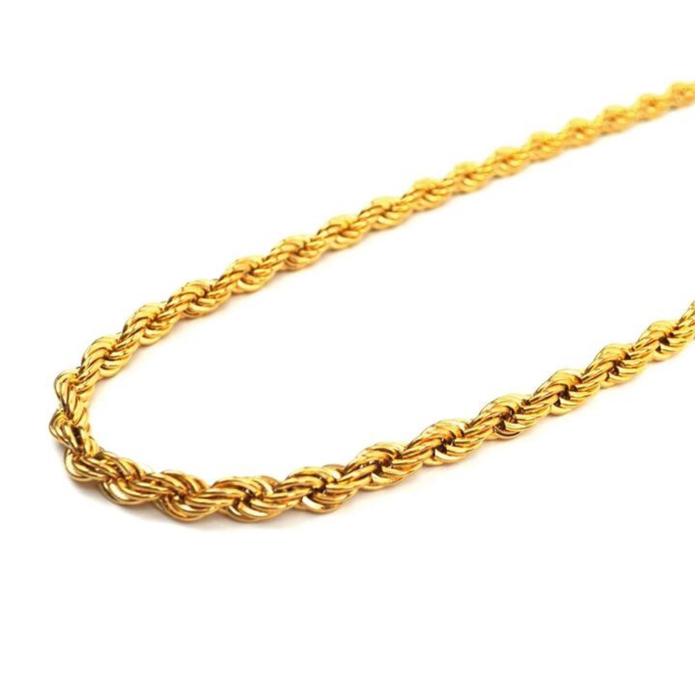 Mens 18k Gold Stainless Steel Dookie Rope Chain